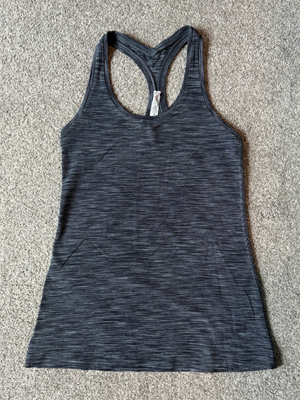 🎉Lululemon Athletica Racerback Tank, Women’s Size 8, Black/White mini stripe